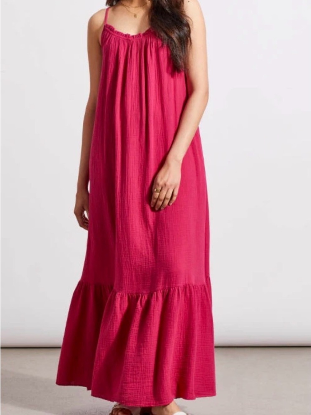 Tribal Sleeveless Maxi Dress in Fuchsia Pink
